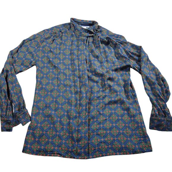 Pendleton Tops - Vintage Pendleton Blouse Womens 8 Button Up Paisley High Neck Long Sleeve Top